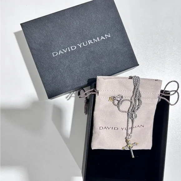 David Yurman Two-Tone Cross Necklace - Picture 3 of 3